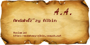 Andaházy Albin névjegykártya